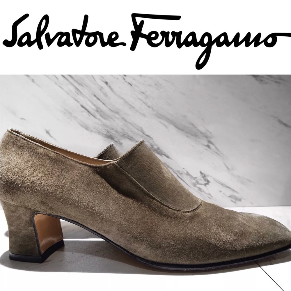Salvatore ferragamo suede booties 7.5